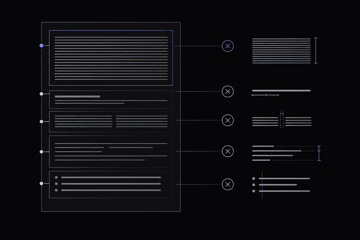 Blog post screen showing text formatting mistakes vs clean readable formatting with clear headings and short paragraphs