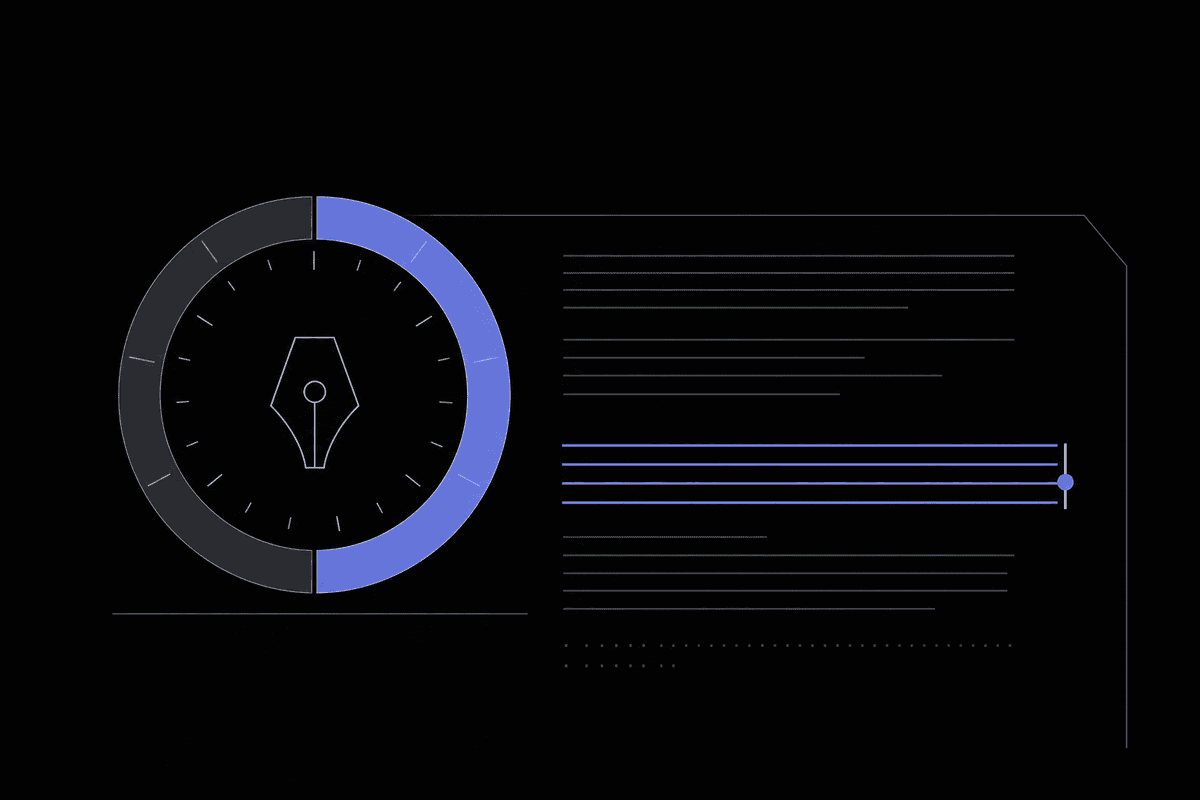 Dark abstract illustration for Pomodoro Technique for Long-Form Writing: Boost Output
